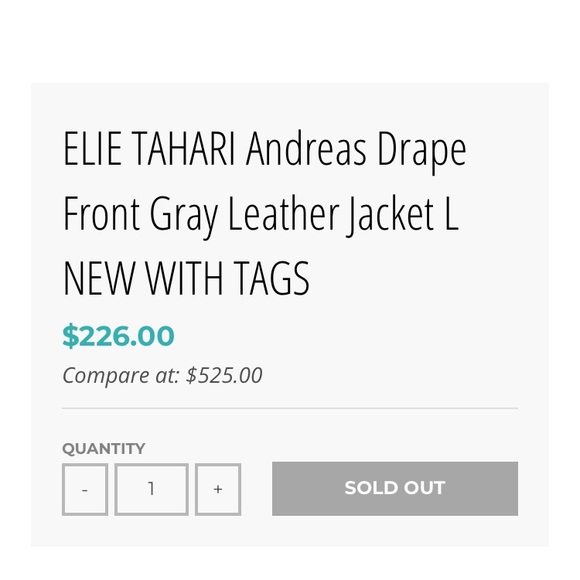 Elie Tahari Andreas Drape Gray Lamb Leather Jacket - Picture 3 of 16